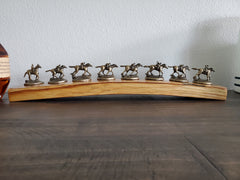 Front view of Blanton's bottle stopper display made from a Buffalo Trace bourbon barrel stave.