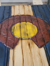 Colorado Handcarved Wooden Flag
