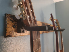 Whiskey Barrel Stave 3 Guitar Holder, Whiskey Barrel Stave Guitar Wall Mount, Guitar Hanger, Guitar Rack, Rustic Guitar Hanger