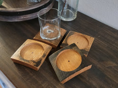 Whiskey Barrel Coasters, Bourbon Gift for Him, Wood Coaster Set, Whiskey Gifts, Bourbon barrel gifts, Reclaimed Gift