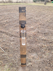 Whiskey Barrel stave rain gauge, reclaimed barrel wood, whiskey barrel, garden