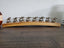 Front view of Blanton's bottle stopper display made from a Buffalo Trace bourbon barrel stave.