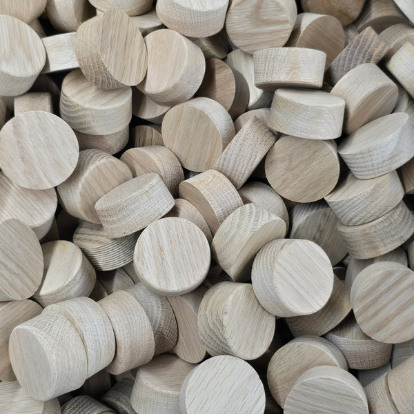 Bulk 2-inch white oak barrel bung plugs