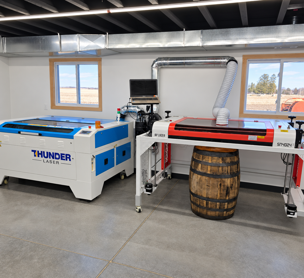 Goodwood Design Co. in-house laser engraving equipment