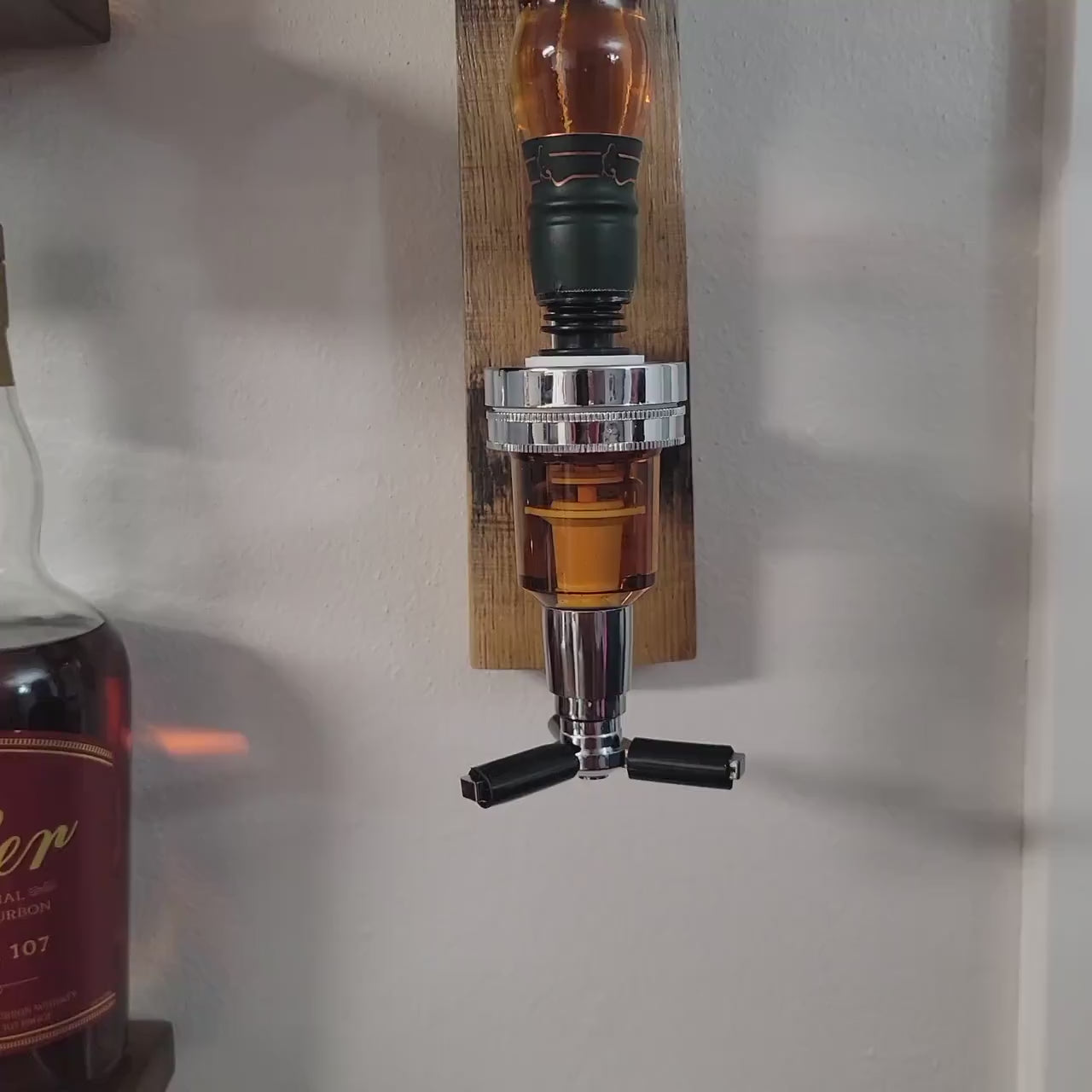 Bourbon Dispenser Stave, Liquor Dispenser, Wall Mount Liquor Dispenser, Man Cave Decor, Barrel Bar, Father's Day, Gifts for Him