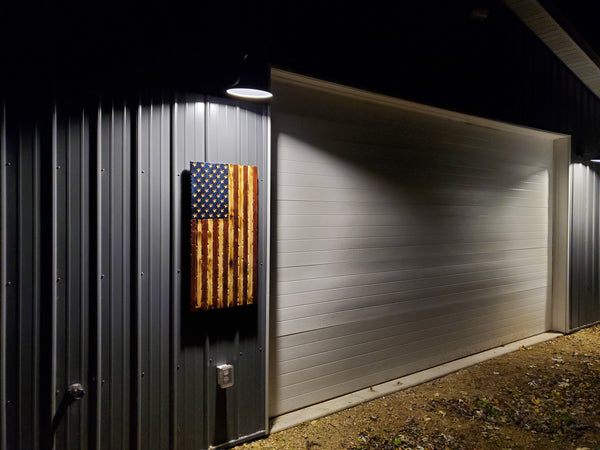 Vertical Rustic Wooden American Flag