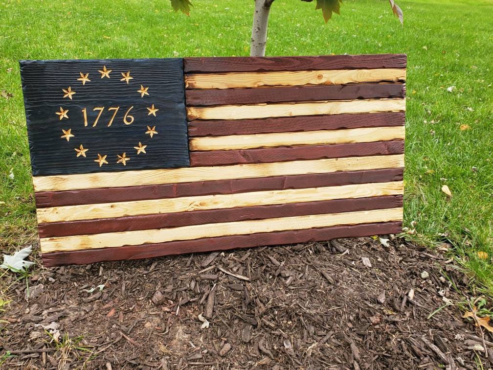 1776 American Flag Wooden,  Wood American Flag, Pallet American Flag, Wood Flag, Wooden Flag, Wood Sign, Wood Art, Wood Working Main image