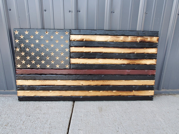 Thin Red Line Flag Rustic,  Wood American Flag, Pallet American Flag, Wood Flag, Wooden Flag, Wood Sign, Wood Art, Wood Working