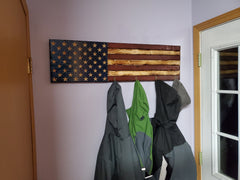 American Flag Coat / Hat Rack Rustic,  Wood American Flag, Pallet American Flag, Wood Flag, Wooden Flag, Wood Sign, Wood Art, Wood Working