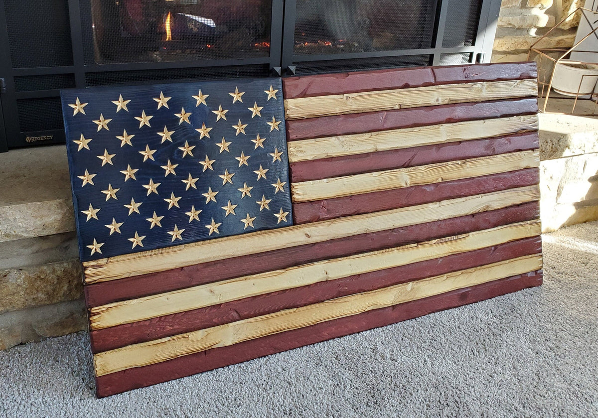 LARGE (19.5"x38"), Rustic Flag, Wood American Flag, Pallet American Flag, Wood Flag, Wooden Flag, Wood Sign, Wood Art, Wood Working