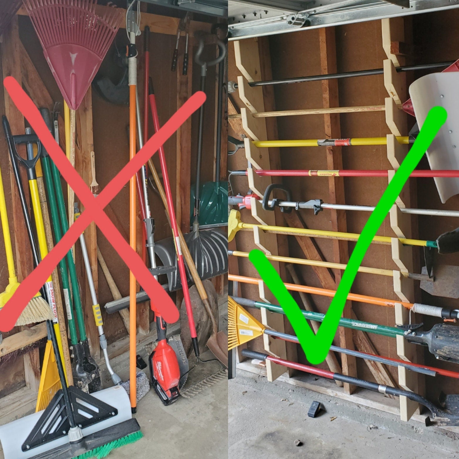 MORE SLOTS* Yard tool Rack , Garden Tool Rack, Shed, gardening, tool, shed organizer, garden organizer, Tool storage, garden shed