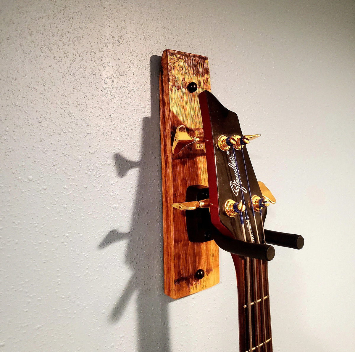 Whiskey Barrel Stave wall mount guitar Holder, Whiskey Barrel Stave Guitar Wall Mount, Guitar Hanger, Guitar Rack, Rustic Guitar Hanger Smal