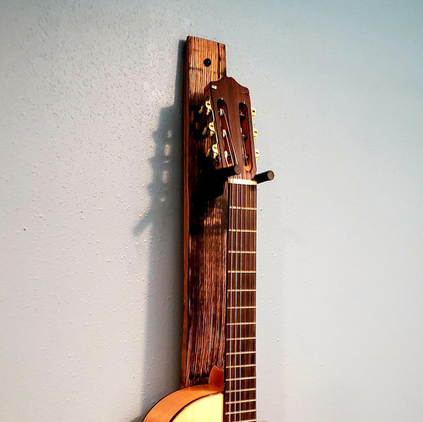 Whiskey Barrel Stave 1 Vertical guitar Holder, Whiskey Barrel Stave Guitar Wall Mount, Guitar Hanger, Guitar Rack, Rustic Guitar Hanger