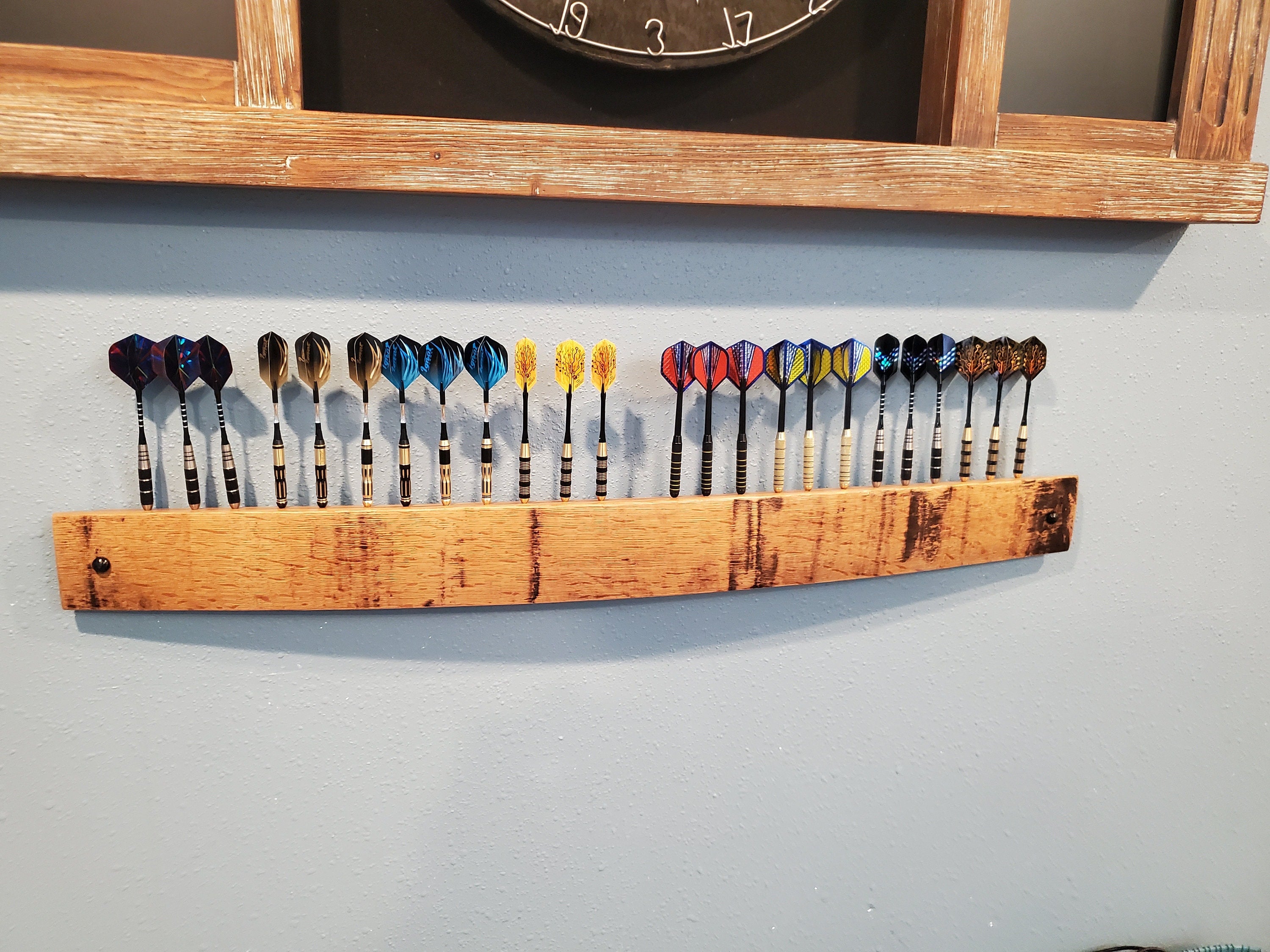 The Original Whiskey Stave Dart Holder Bourbon dartboard rec room gifts Whiskey barrel