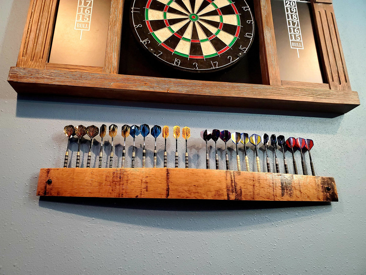 The Original Whiskey Stave Dart Holder Bourbon dartboard rec room gifts Whiskey barrel