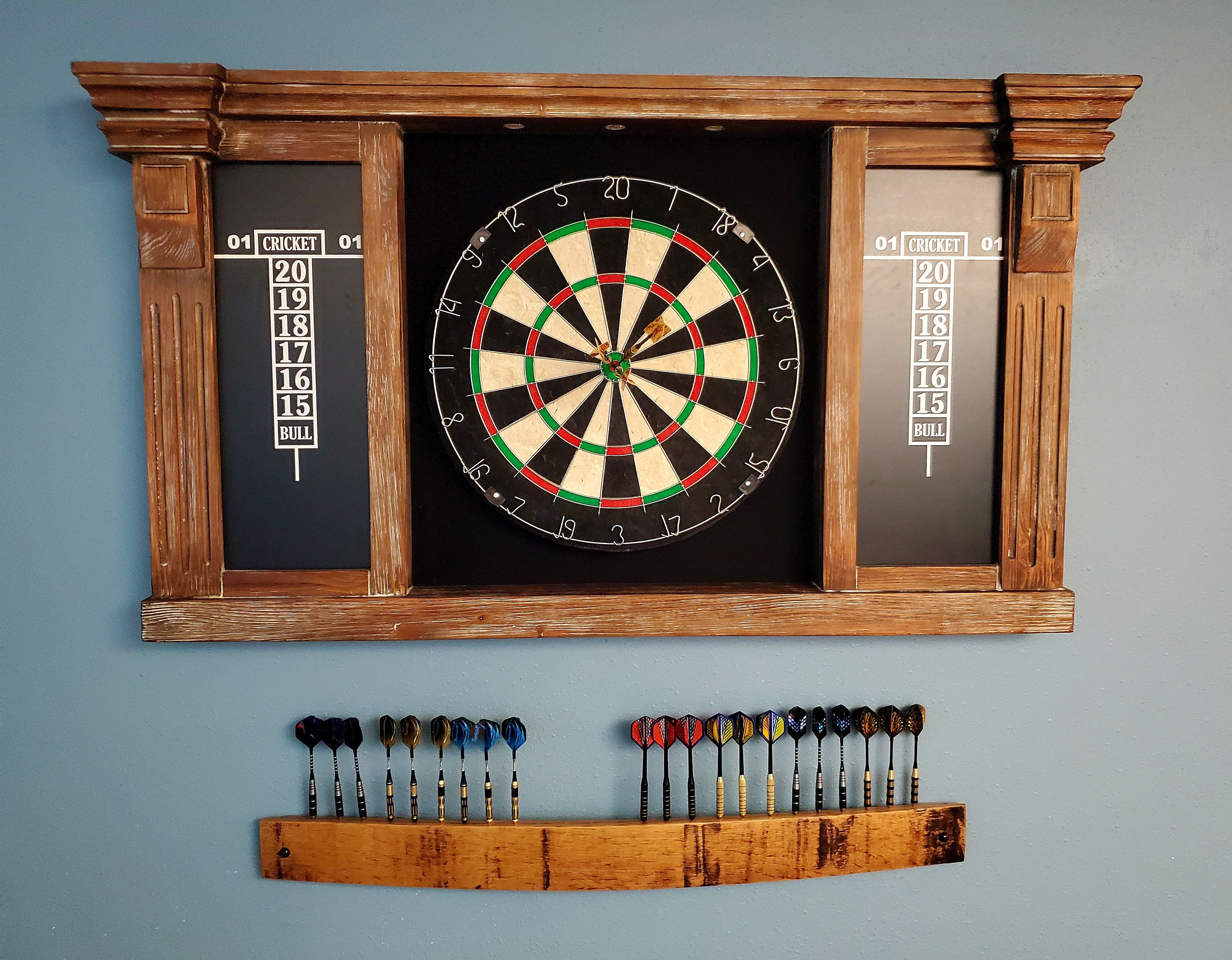 The Original Whiskey Stave Dart Holder Bourbon dartboard rec room gifts Whiskey barrel