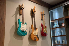 Whiskey Barrel Stave wall mount guitar Holder, Whiskey Barrel Stave Guitar Wall Mount, Guitar Hanger, Guitar Rack, Rustic Guitar Hanger Smal