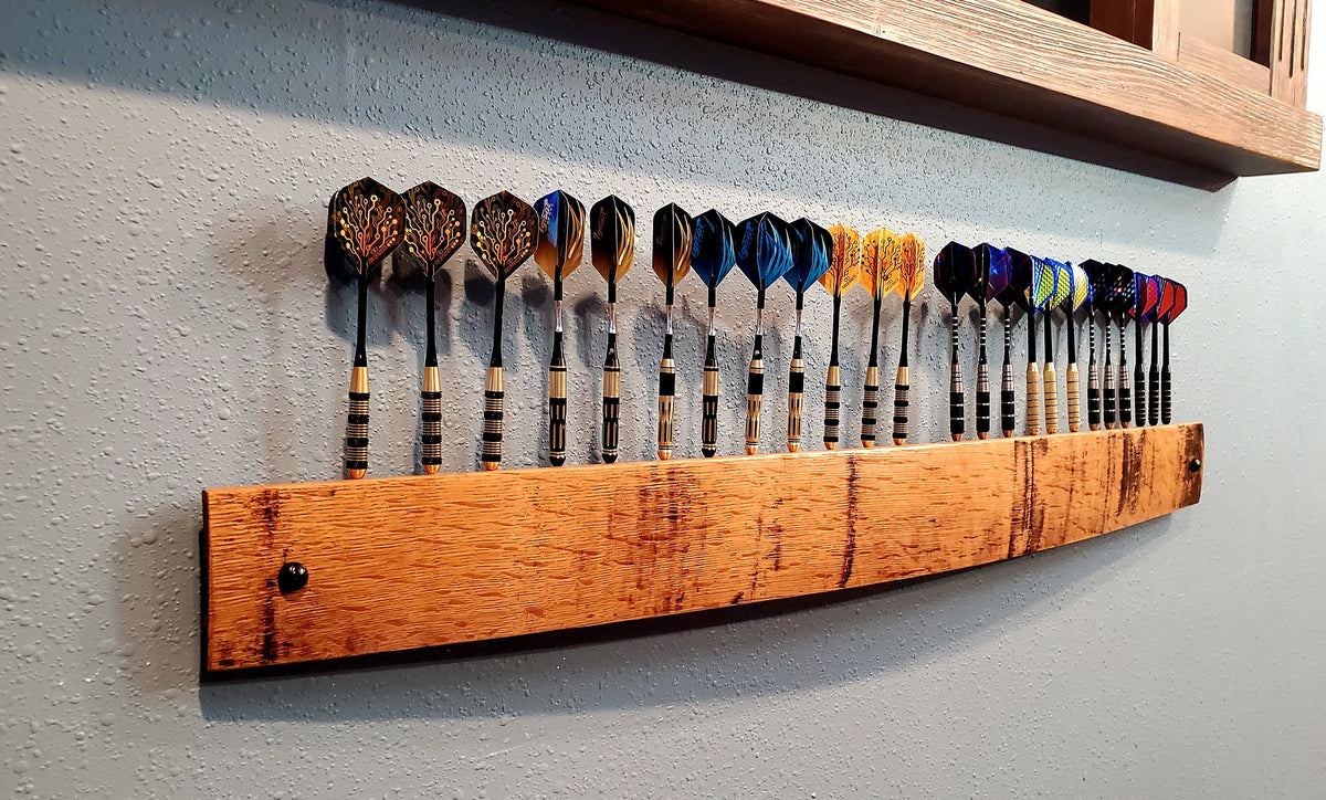 The Original Whiskey Stave Dart Holder Bourbon dartboard rec room gifts Whiskey barrel