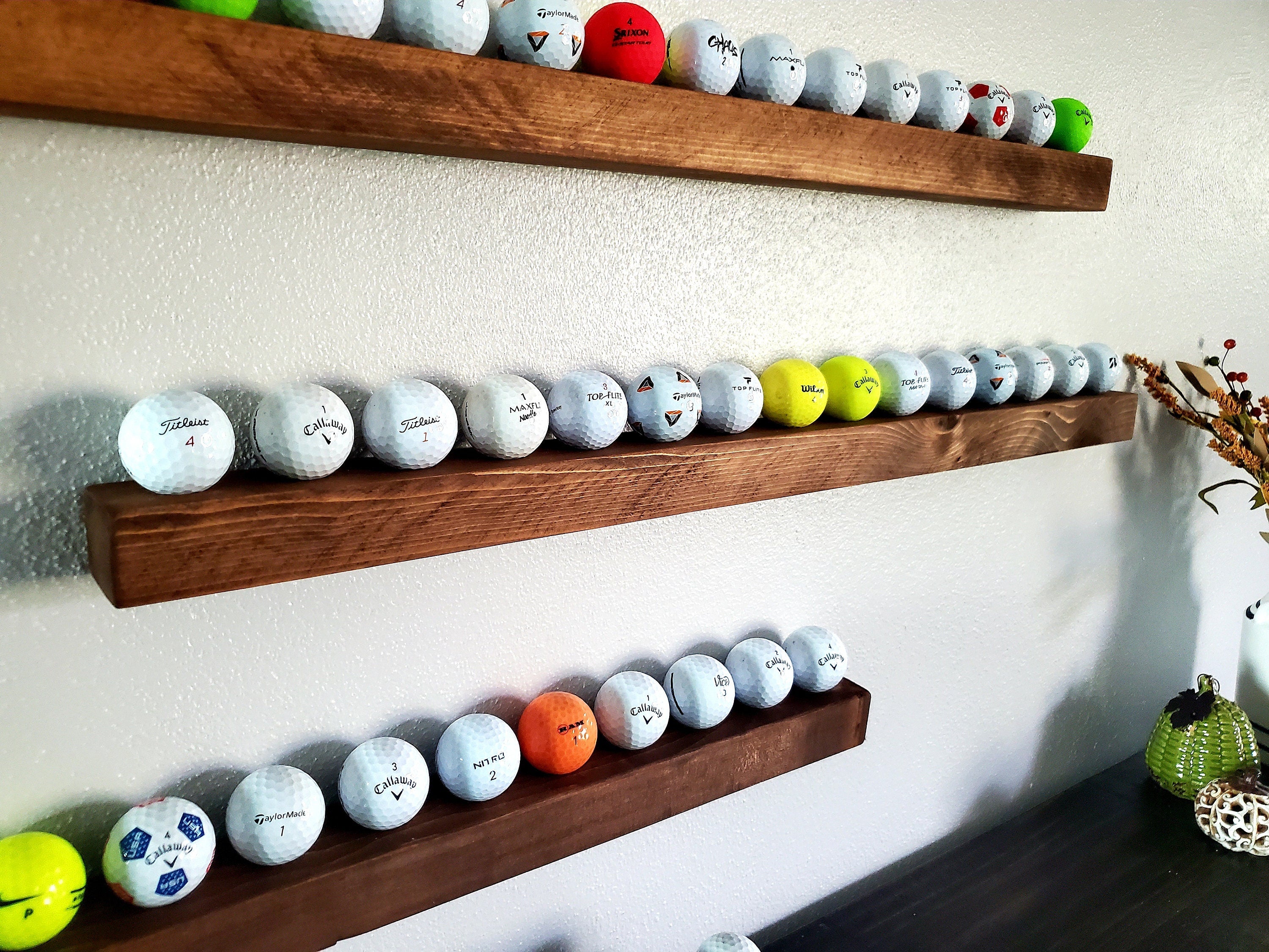 Rustic Golf Ball Display Wall Rack, Golf display, golf ball holder, ball holder, Golfers gift
