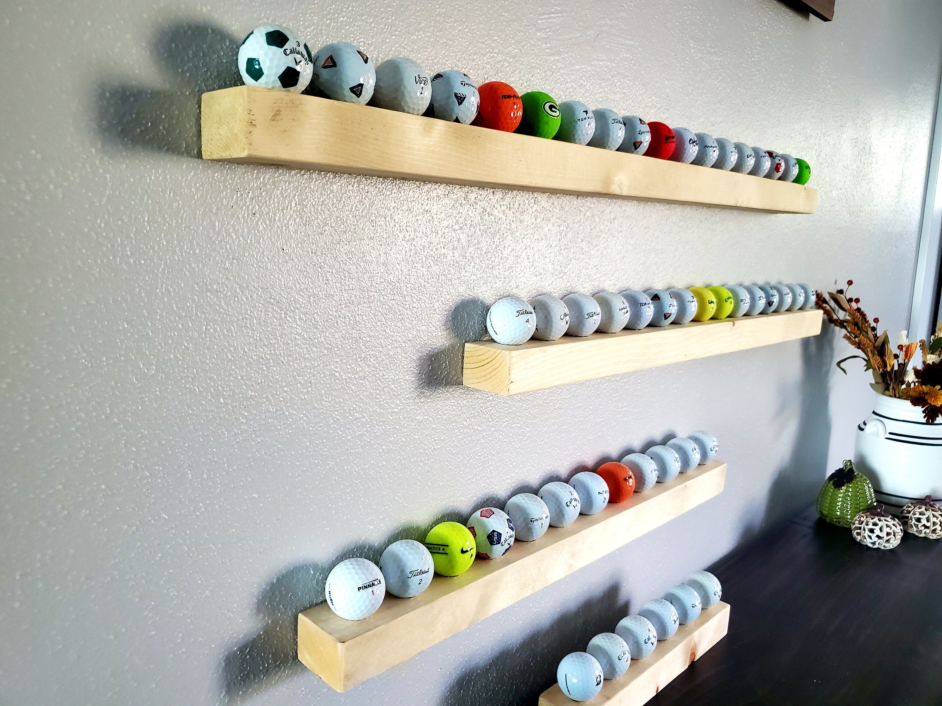 Rustic Golf Ball Display Wall Rack, Golf display, golf ball holder, ball holder, Golfers gift