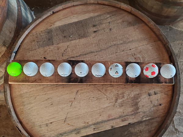 Golf Ball Display, Bourbon stave display, Whiskey Golf ball holder, Bourbon barrel golf display, Golf balls stave, golf ball holder
