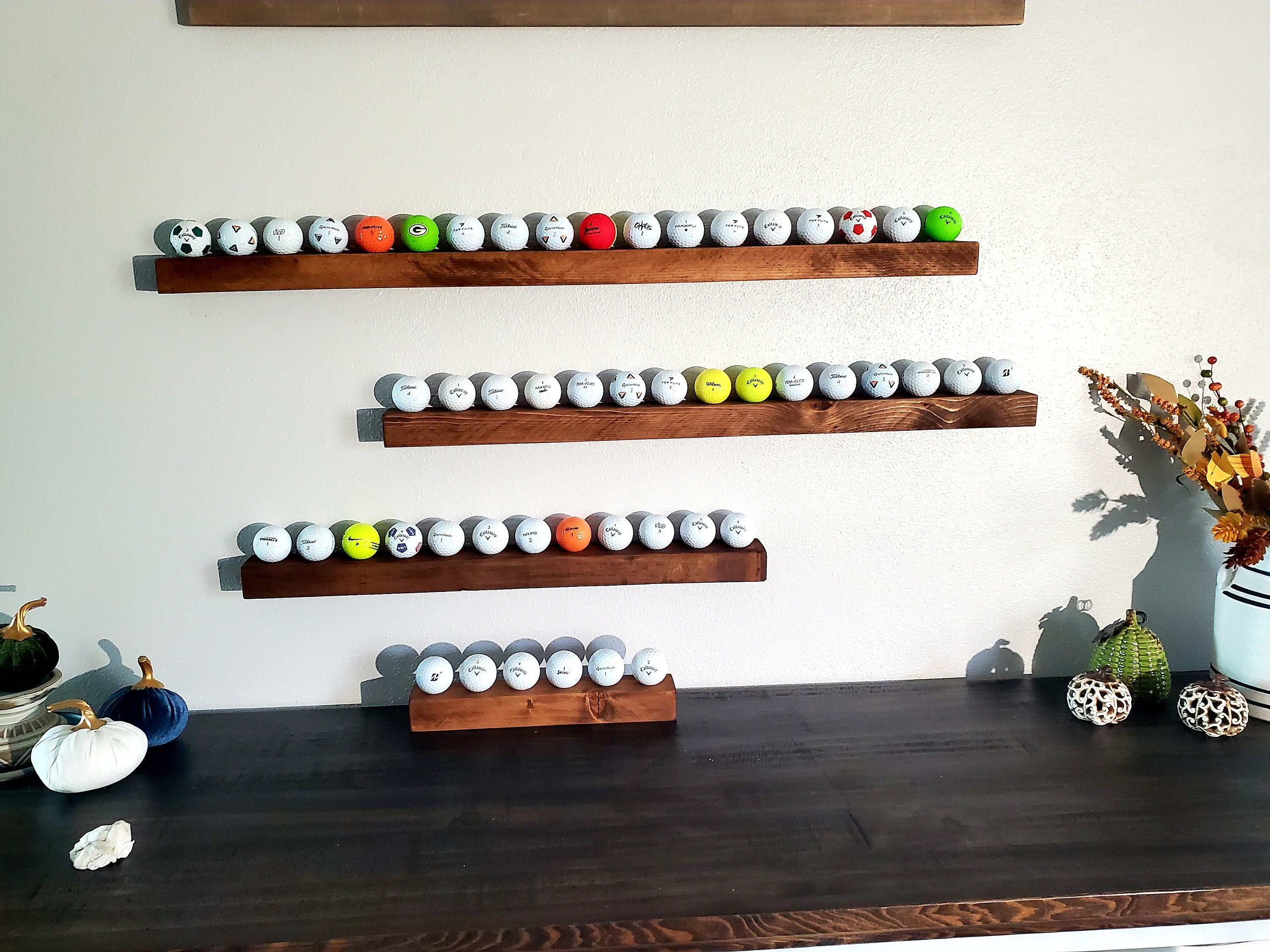 Rustic Golf Ball Display Wall Rack, Golf display, golf ball holder, ball holder, Golfers gift