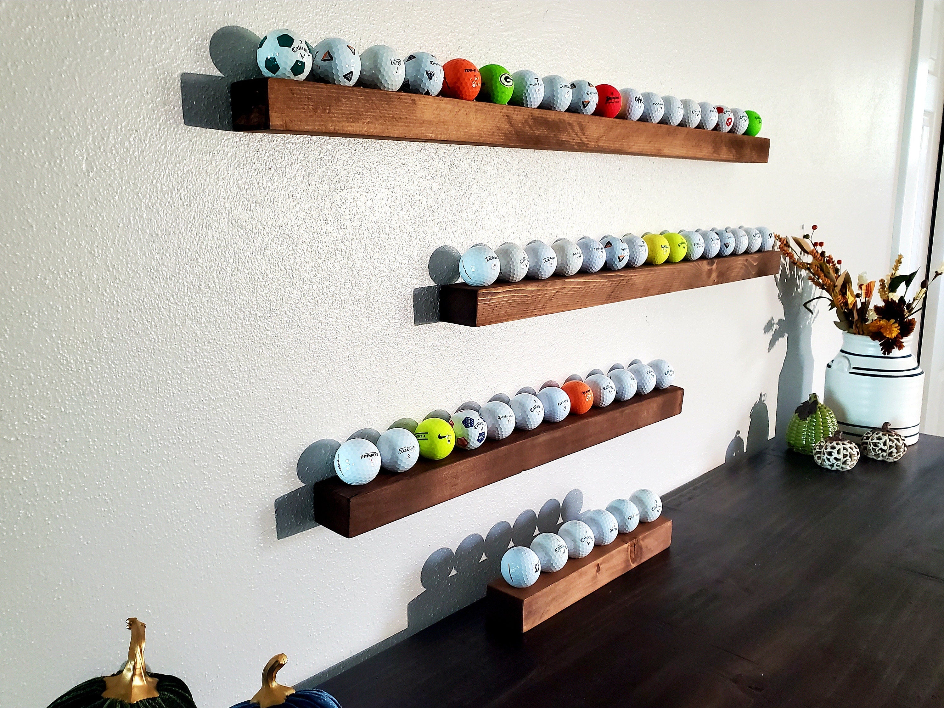 Rustic Golf Ball Display Wall Rack, Golf display, golf ball holder, ball holder, Golfers gift