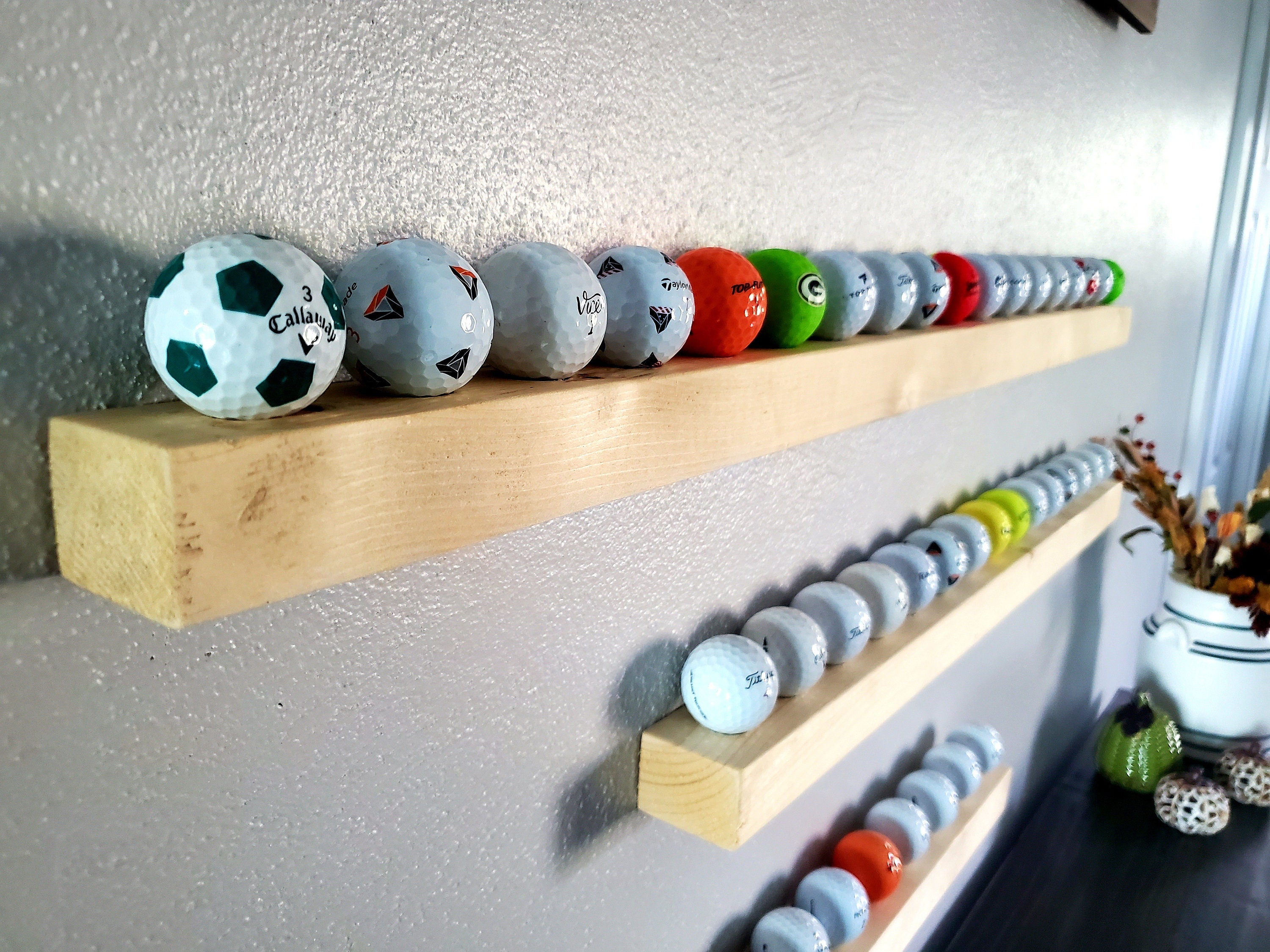 Rustic Golf Ball Display Wall Rack, Golf display, golf ball holder, ball holder, Golfers gift