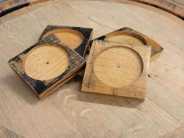 Whiskey Barrel Coasters, Bourbon Gift for Him, Wood Coaster Set, Whiskey Gifts, Bourbon barrel gifts, Reclaimed Gift
