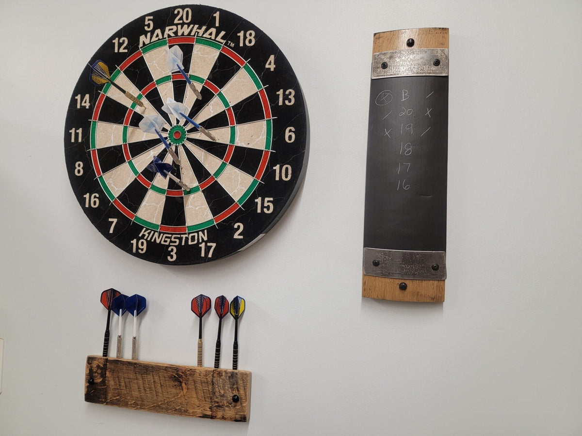 Whiskey Stave Dart Scoreboard Bourbon dartboard rec room gifts Whiskey barrel