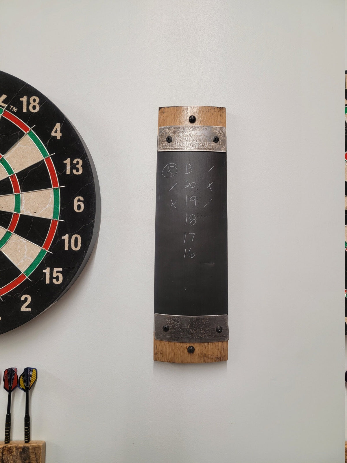 Whiskey Stave Dart Scoreboard Bourbon dartboard rec room gifts Whiskey barrel