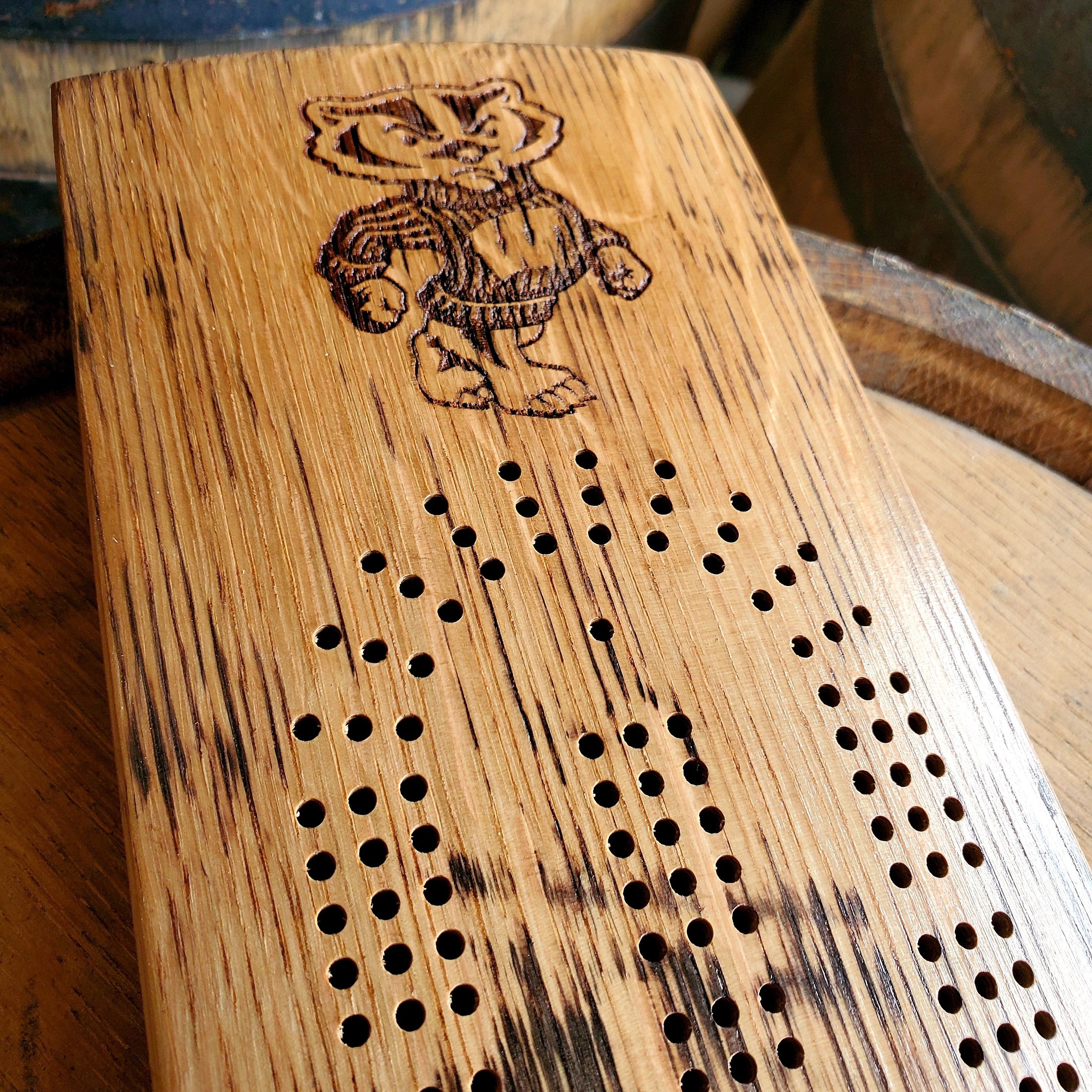 Bourbon Stave Cribbage Board, Man Cave Decor, Barrel Bar, Father's Day, Gifts for Him, Whiskey