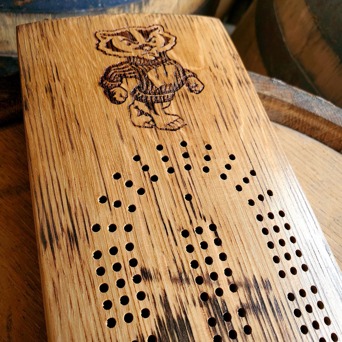 Bourbon Stave Cribbage Board, Man Cave Decor, Barrel Bar, Father's Day, Gifts for Him, Whiskey