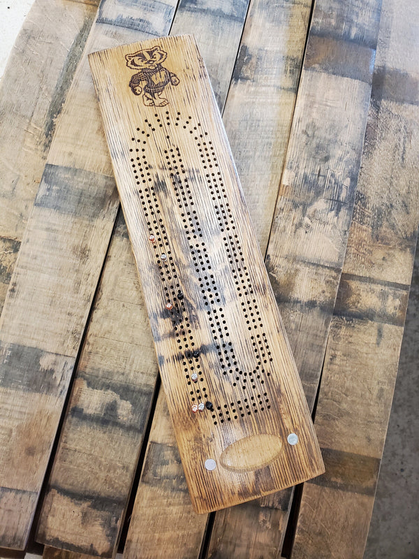 Bourbon Stave Cribbage Board, Man Cave Decor, Barrel Bar, Father's Day, Gifts for Him, Whiskey