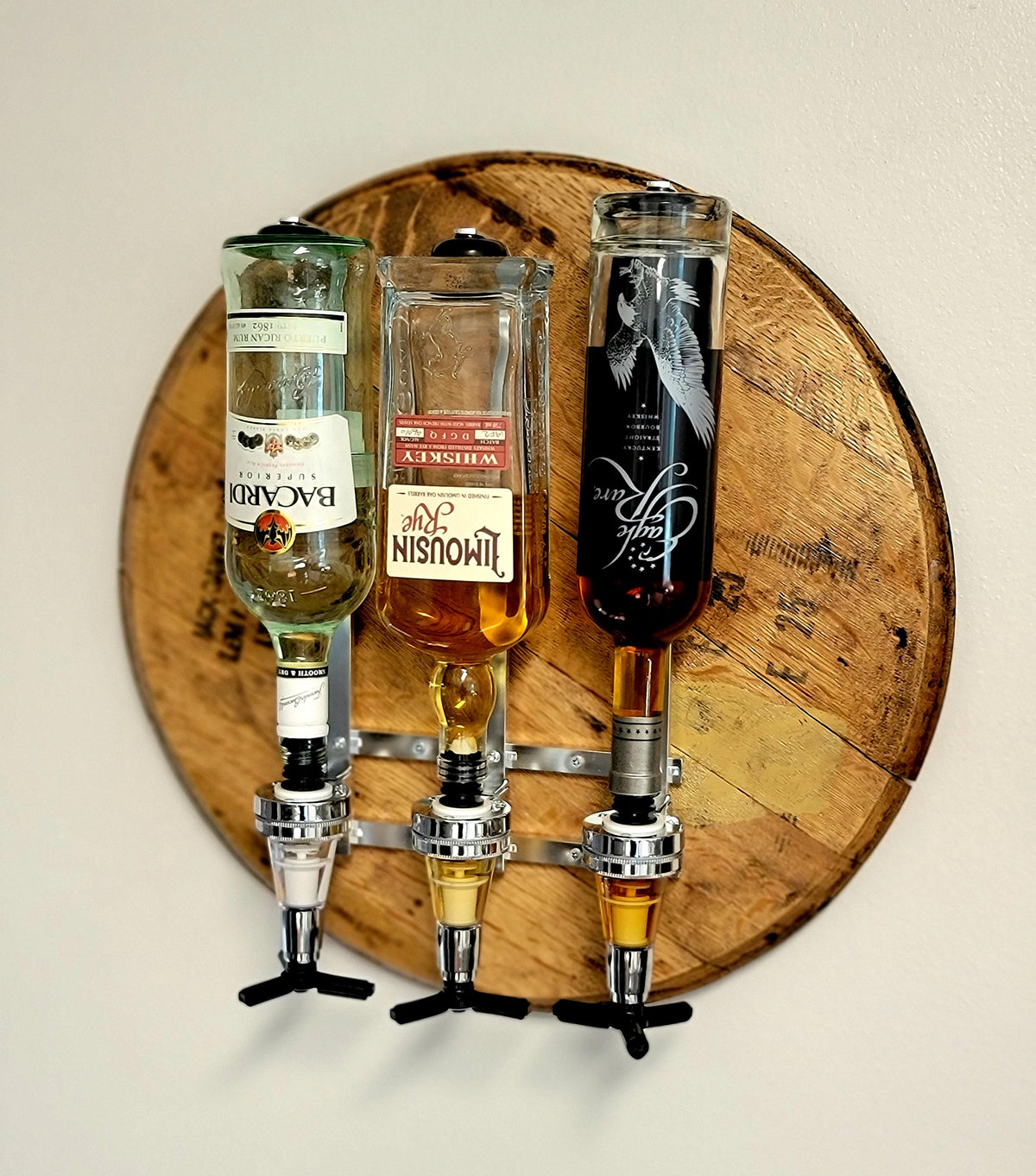 Bourbon Dispenser, Liquor Dispenser, Wall Mount Liquor Dispenser, Man Cave Decor, Barrel Bar, Father's Day, Gifts for Him Main image