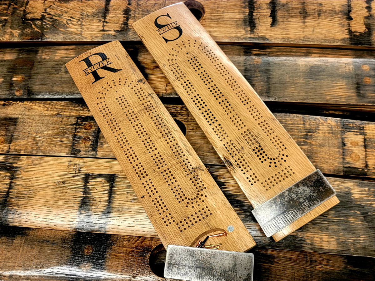 Bourbon Stave Cribbage Board, Man Cave Decor, Barrel Bar, Father's Day, Gifts for Him, Whiskey Main image