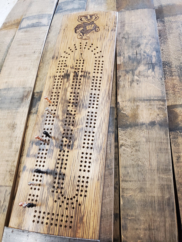 Bourbon Stave Cribbage Board, Man Cave Decor, Barrel Bar, Father's Day, Gifts for Him, Whiskey